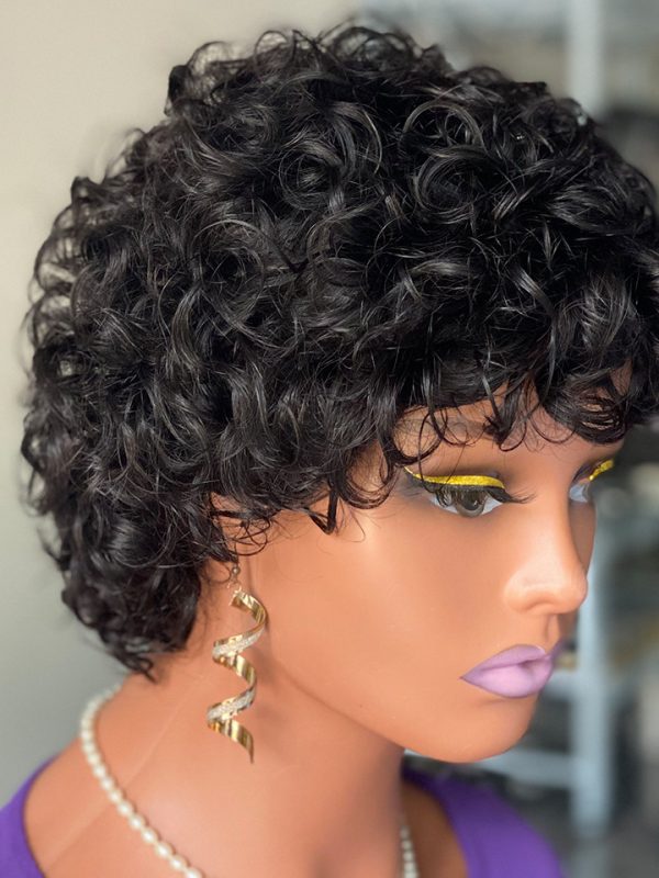 Pixie Cut Wig — Curly Machine Made - AZYHAIR Vietnamese Hair