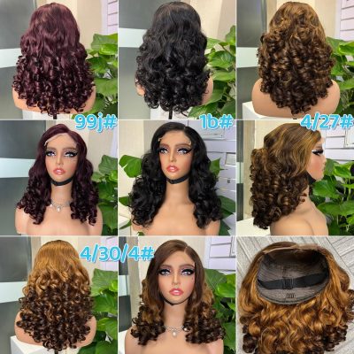 Colored Lace Front Wig — Highlight Bouncy Curl