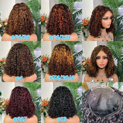 Colored Lace Front Wig — Highlight Curly Bob