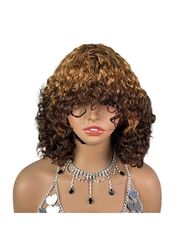 Wig with Bangs — Highlight Curly - AZYHAIR Vietnamese Hair