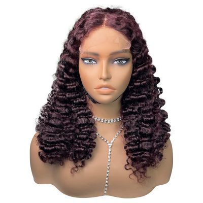 Colored Lace Front Wig — #99J Deep Wave