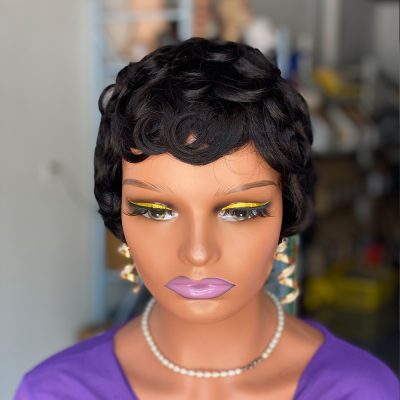 Pixie Cut Wig — Curly Machine Made