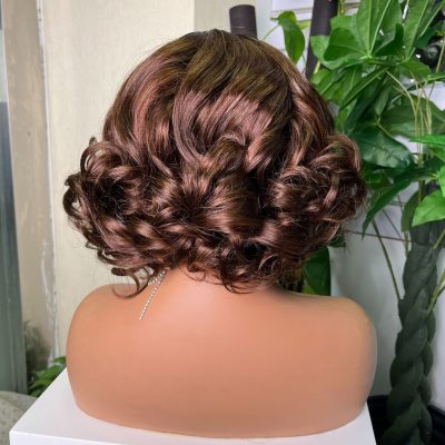 Colored Lace Front Wig — Highlight Bouncy Curl