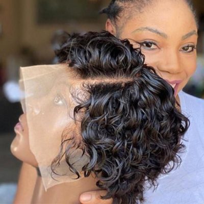 Lace Front Bob Wig — Curly