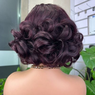 Colored Lace Front Wig — Highlight Bouncy Curl