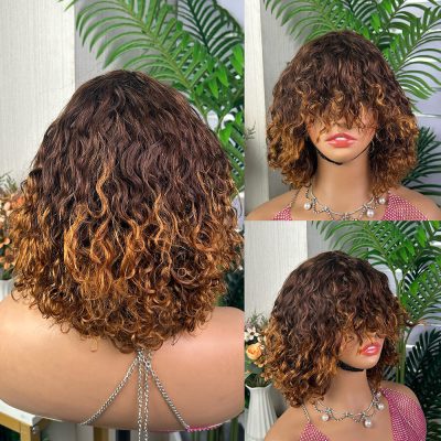 Wig with Bangs — Highlight Curly