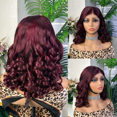 Colored Lace Front Wig — Highlight Bouncy Curl