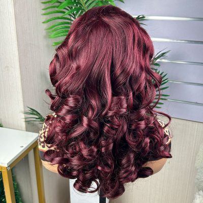 Colored Lace Front Wig — Highlight Bouncy Curl