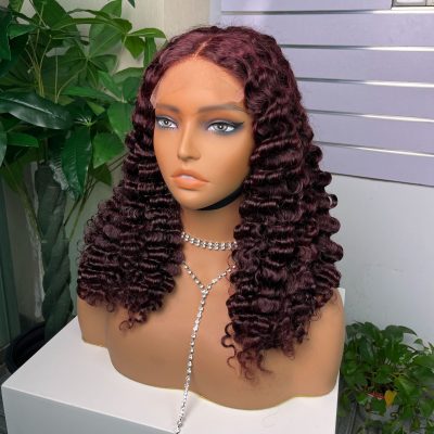 Colored Lace Front Wig — #99J Deep Wave