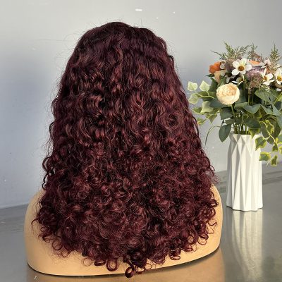 Colored Lace Front Wig — #99J Deep Wave