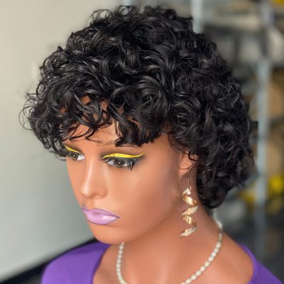 Pixie Cut Wig — Curly Machine Made