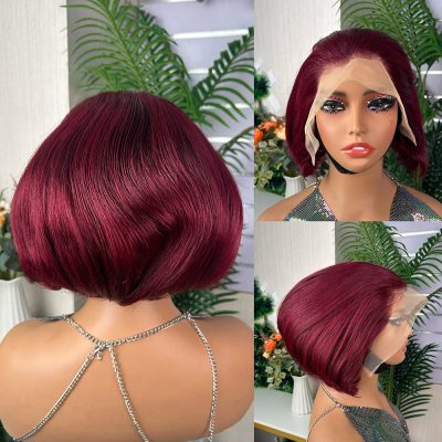 Colored Bob Wig — Burgundy Straight