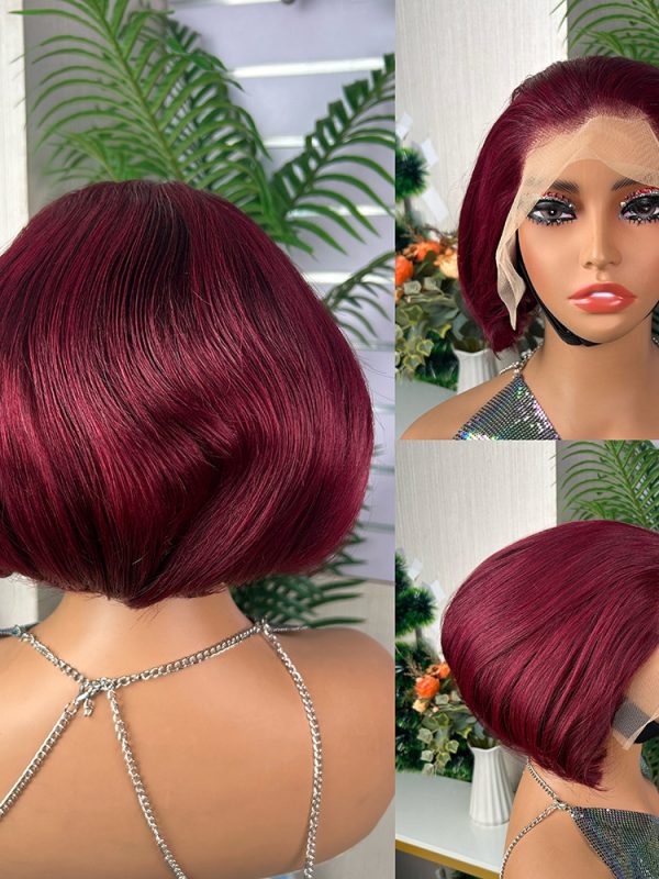 Colored Bob Wig — Burgundy Straight - AZYHAIR Vietnamese Hair