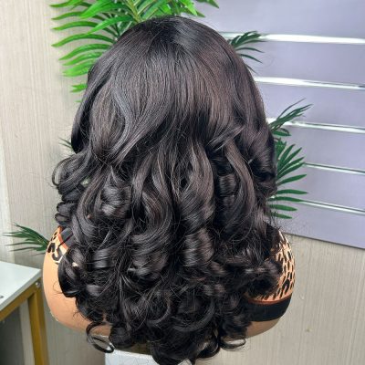 Colored Lace Front Wig — Highlight Bouncy Curl