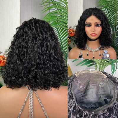 Colored Lace Front Wig — Highlight Curly Bob