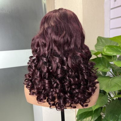 Colored Lace Front Wig — Highlight Bouncy Curl