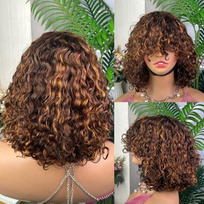 Wig with Bangs — Highlight Curly