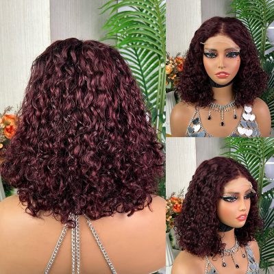 Colored Lace Front Wig — Highlight Curly Bob