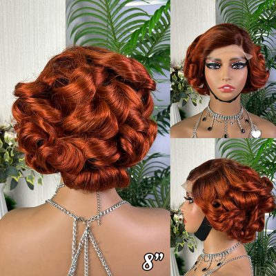 Pixie Cut Lace Wig — Brown Curly