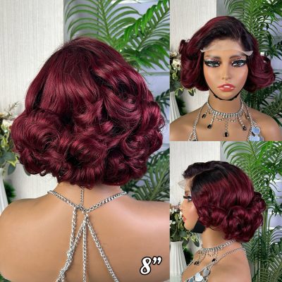 Pixie Cut Lace Wig — Brown Curly