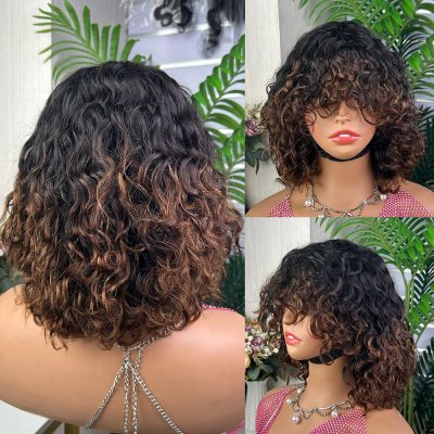 Wig with Bangs — Highlight Curly