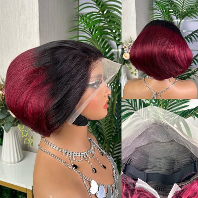Colored Bob Wig — Burgundy Straight