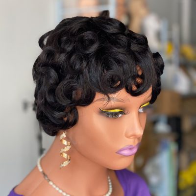Pixie Cut Wig — Curly Machine Made