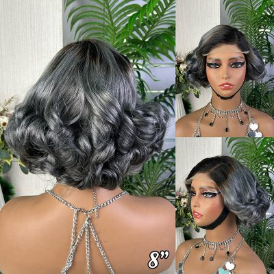 Pixie Cut Lace Wig — Brown Curly