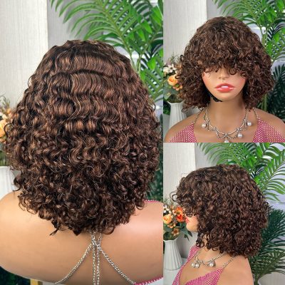 Wig with Bangs — Highlight Curly