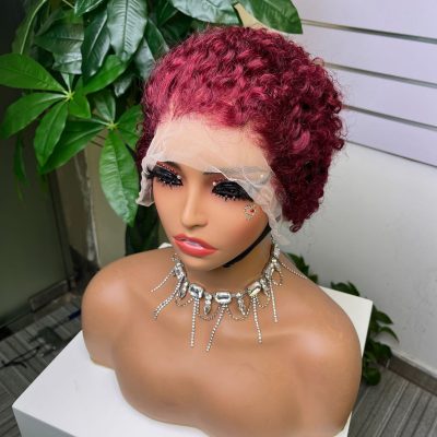 Colored Lace Front Wig — #99J Burgundy Curly