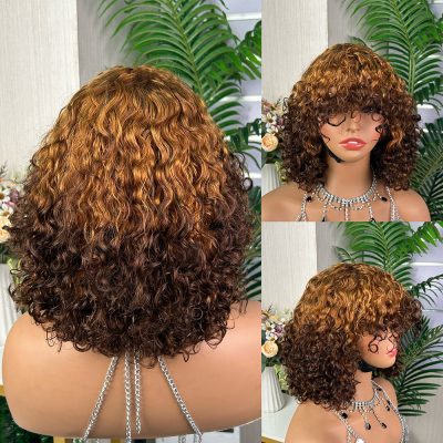 Wig with Bangs — Highlight Curly