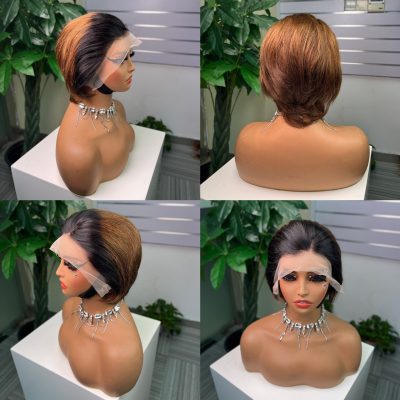 Colored Pixie Cut Wig — Ginger