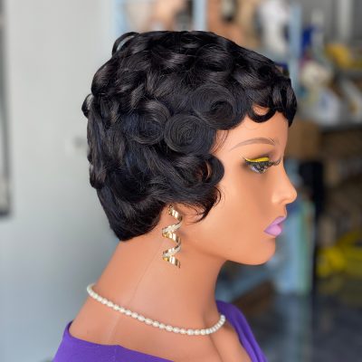 Pixie Cut Wig — Curly Machine Made
