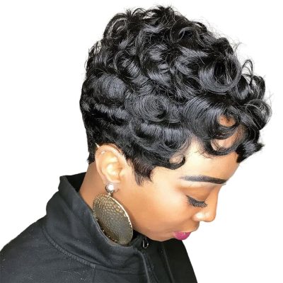 Pixie Cut Wig — Curly Machine Made